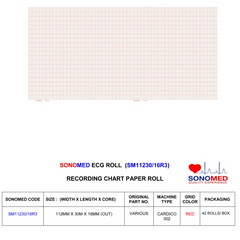 Papel para electrocardiografía marca sonomed modelo SM11230/16R (kenz cardico 302)