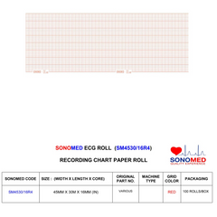 Papel para electrocardiografía marca sonomed modelo SM4530/16R4