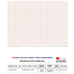 Papel para electrocardiografía marca sonomed modelo BN21525/16R (bionet cardiocare 2000 y 3000)