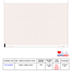 Papel para electrocardiografía marca sonomed modelo B215140/300RS (burdick modelo eclipse 850)