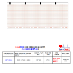 Papel para electrocardiografía marca sonomed modelo S8070/300RS  (marca shiller modelo AT-101)