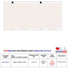Papel para electrocardiografía marca sonomed modelo S9090/400RS ( shiller AT-1)