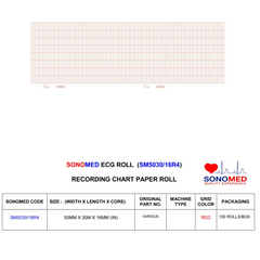 Papel para electrocardiografía marca sonomed modelo SM5030/16R