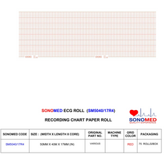 Papel para electrocardiografía marca sonomed modelo SM5040/17R4