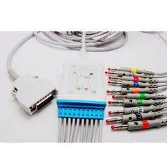 Cable para electrocardiógrafo de 10 puntas compatible con Ge-Marquette  E10R-MQ-B