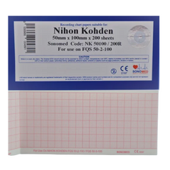 Papel para electrocardiógrafo marca sonomed modelo NK50100/200R